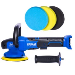 Kobalt 27 Kobalt 24-V Max Brushless Motor 6-in Polisher - 3 Pads Included - Black And Blue - Bare Tool Without Battery
